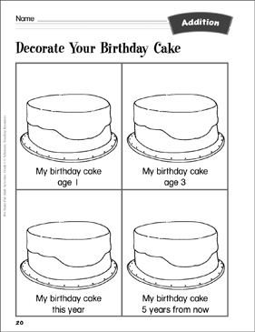 Decorate Your Birthday Cake (Counting & Adding) | Printable Lesson ...