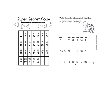 super secret code printable mini books skills sheets