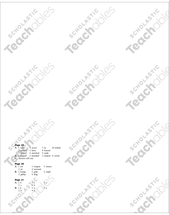 Action Verbs - Grade 4 | Printable Test Prep, Tests and Skills Sheets
