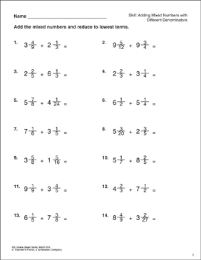 Adding Fractions Worksheets, Games, Practice Activities & Printable Lesson  Plans for Kids | Scholastic