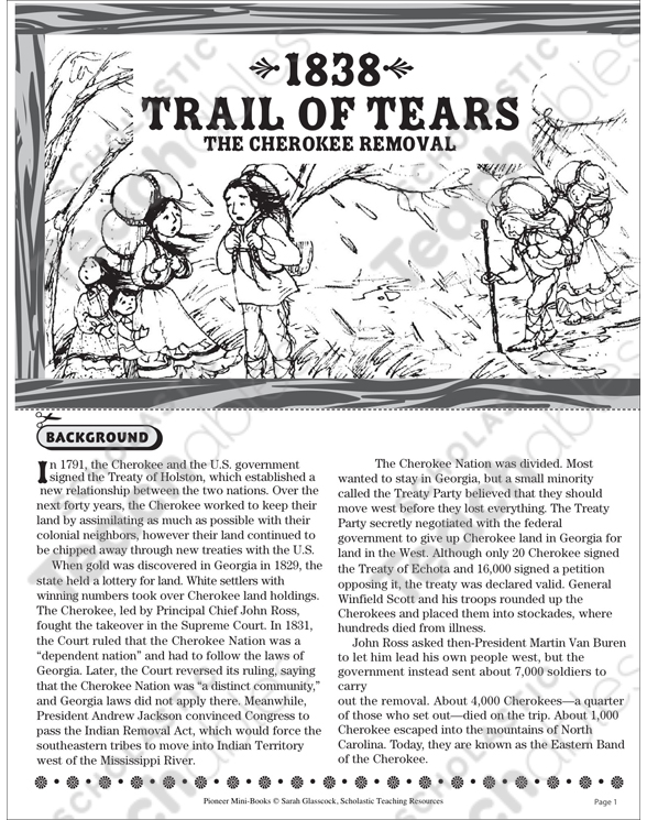 1838: Trail of Tears | Printable Mini-Books, Lesson Plans and Ideas 1838-trail-of-tears-printable-mini-books-lesson-plans-and-ideas
