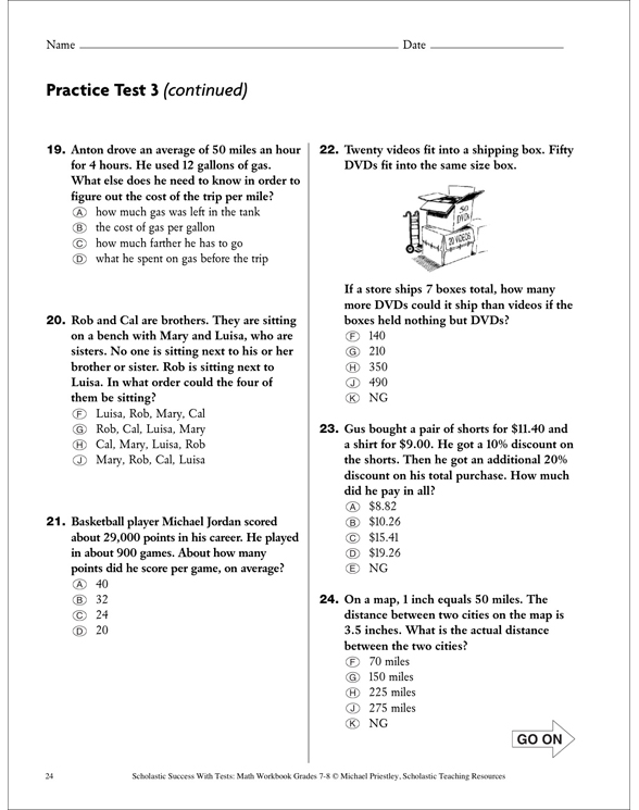 problem solving practise test