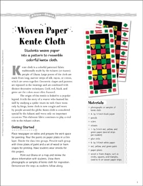 Woven Paper Kente Cloth Art Project From Ghana Printable