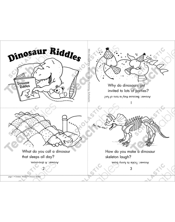 Dinosaur Riddles Printable MiniBooks