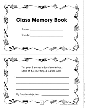 My Memory Book, End of Year Autograph Book, 2nd Grade