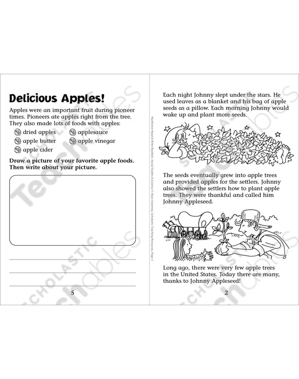 My Book About Johnny Appleseed Printable Mini Books