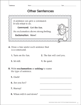 Other Sentences: Grammar Practice Page | Printable Skills Sheets
