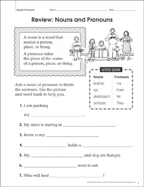 pronouns worksheets mini books grammar games for kids of all grade levels