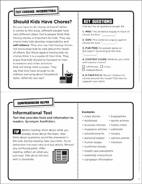 Should Kids Have Chores? Text Evidence Task Card | Printable ...