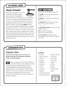 Slurp! Smack! Text Evidence Task Card | Printable Lesson ...