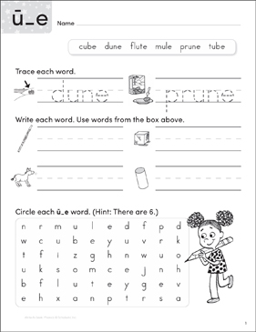 Short U Write N Seek Practice Page Printable Word Searches Lesson Plans And Ideas
