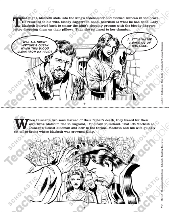 Shakespeare Comics Macbeth Printable Mini Books