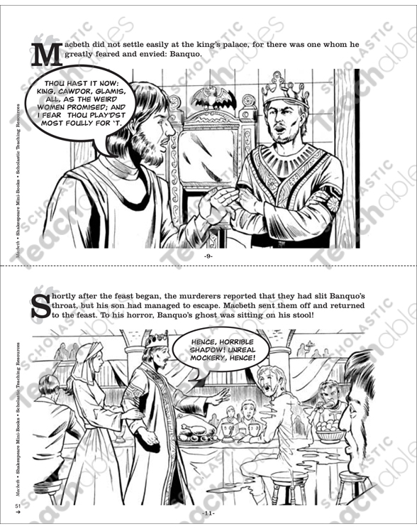 Shakespeare Comics Macbeth Printable Mini Books