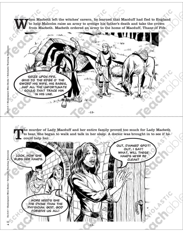 Shakespeare Comics Macbeth Printable Mini Books