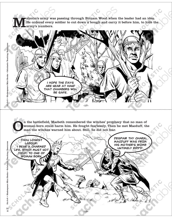 Shakespeare Comics Macbeth Printable Mini Books