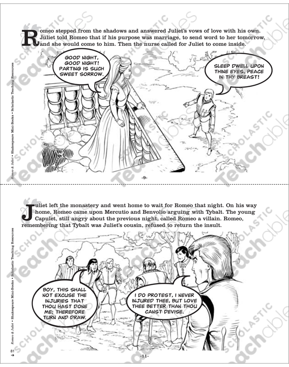 Shakespeare Comics Romeo Juliet Printable Mini Books - 