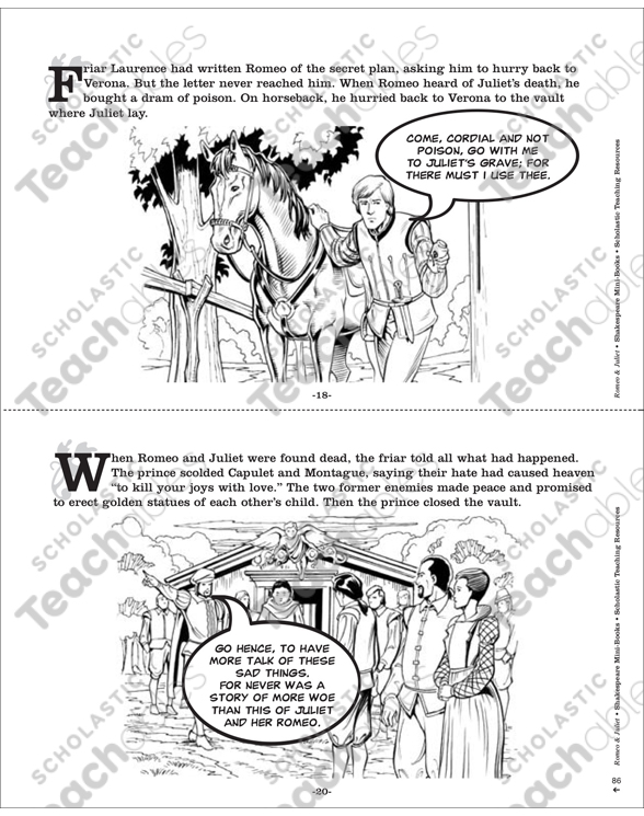 Shakespeare Comics Romeo Juliet Printable Mini Books