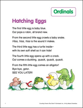 Hatching Eggs (Ordinals): Counting Poem