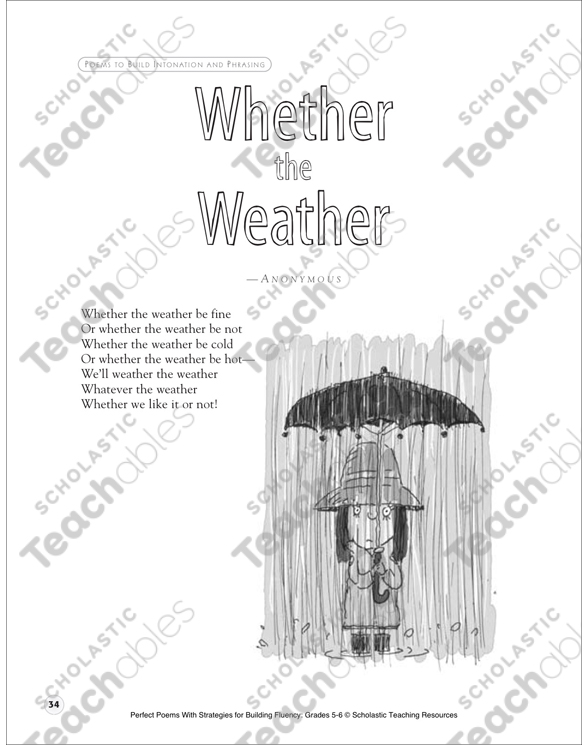 Whether the Weather: Fluency-Building Poem | Printable Texts, Lesson Plans  and Ideas