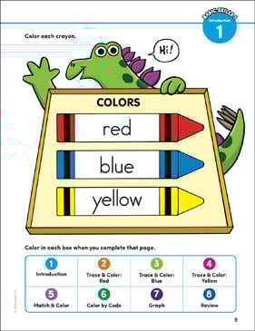 basic concepts 1 colors red blue yellow printable skills sheets