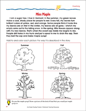 Miss Maple: Reading Passage and Activity - Visualizing ...
