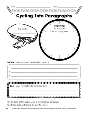 Writing a Paragraph (Building Blocks of Writing): Leveled Graphic Organizers