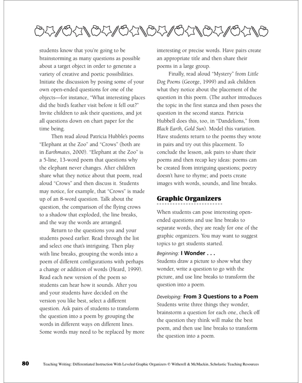 Writing Free-Form Poetry: Leveled Graphic Organizers | Printable ...