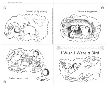 I Wish I Were A Bird Printable Mini Books Skills Sheets