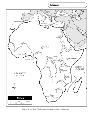 Physical Map Africa Printable Maps And Skills Sheets