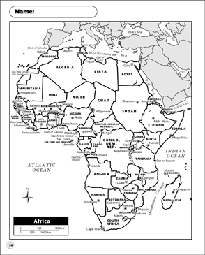 Political Map Africa Printable Maps And Skills Sheets