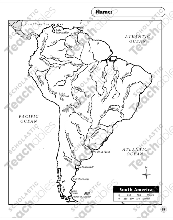 Comic drawing of a political map south america Vector Image