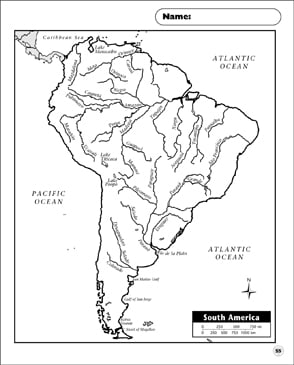 South America Physical Map  Physical Map of South America