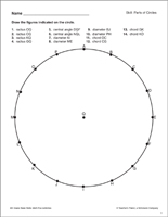Parts of a Circle (Using a Ruler)