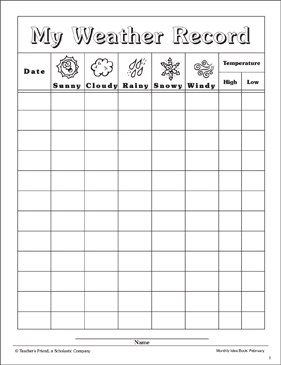 Weather Report Chart Worksheet