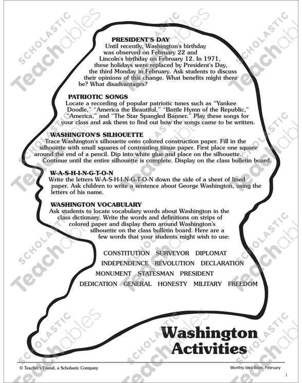 George washington math worksheets