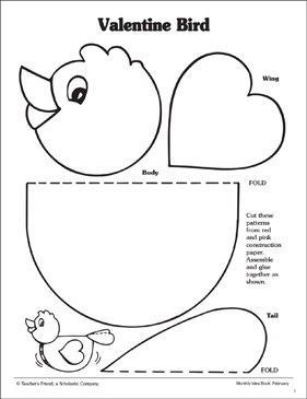 Valentine Bird: Pattern | Printable Arts, Crafts and ...