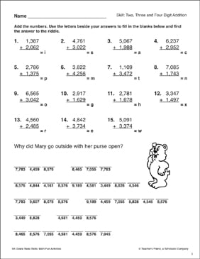 Math Printables: Worksheets for Grades K - 8 for Word ...
