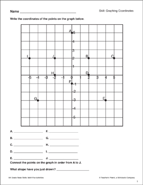 Graphing Coordinates: 5th Grade Math Skills | Printable ...