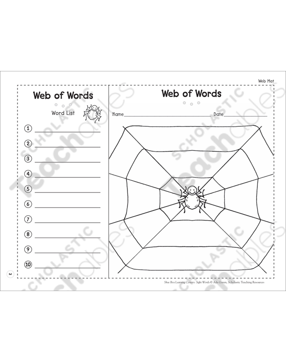 Web of Words (Recognizing Sight Words): Sight Word Learning ...