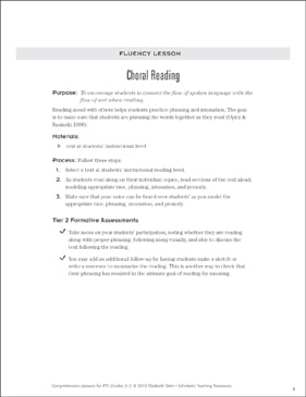 Choral Reading: Fluency Lesson | Printable Lesson Plans and ...