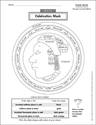 photo Printable Mayan Mask maya celebration mask place value