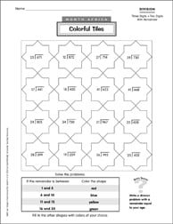 North Africa: Colorful Tiles (Division) | Printable Skills Sheets