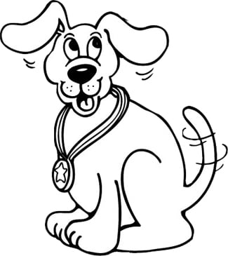 dog wagging tail clipart