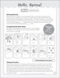 Hello Spring Predictable Text Printable Cut Pastes