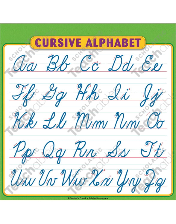 cursive letters chart a z