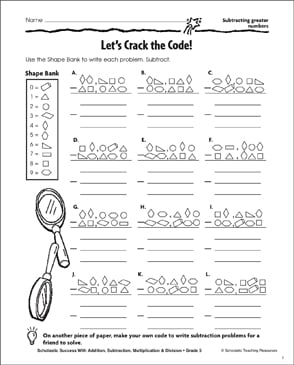 Spring Crack the Code Activity, Math