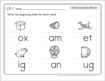 Initial Consonants (Review): Phonics Learning Mats ...