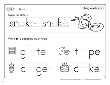Long Vowels A E Phonics Learning Mats Printable Skills Sheets