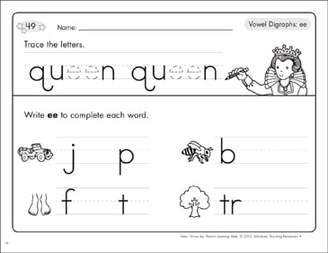 Vowel Digraphs Ee Phonics Learning Mats Printable
