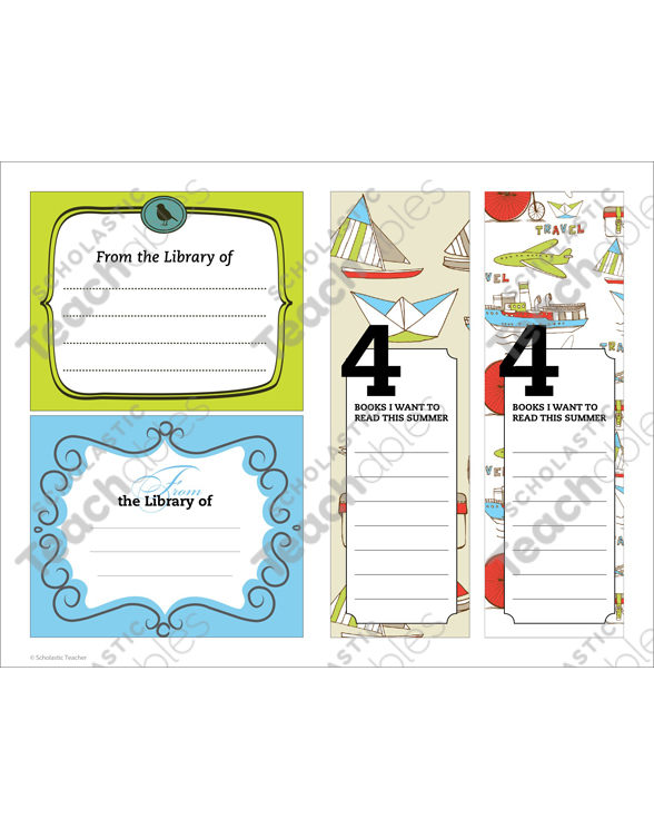 more summer bookmarks and bookplates printable bookmarks toppers